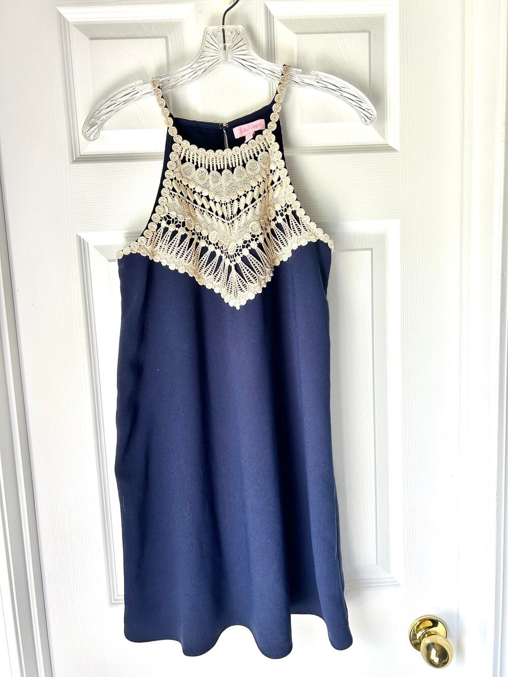 Lilly Pulitzer Soft Pearl Navy Shift Dress sz 2
